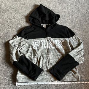 Pink Victoria Secret zip up hoodie size large